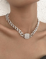 Fashion Silver Alloy Diamond Chain Necklace