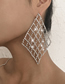 Fashion Silver Diamond Mesh Stud Earrings
