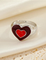 Fashion Chocolate Burgundy Love Heart Ring Two Tone Love Tai Chi Flower Open Ring