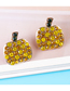 Fashion Yellow Alloy Pumpkin Stud Earrings