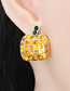 Fashion Yellow Alloy Pumpkin Stud Earrings