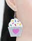 Fashion Silver Acrylic Cake Earrings