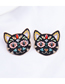Fashion Gold Halloween Black Cat Earrings