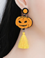 Fashion Fringed Pumpkin Acrylic Plate Halloween Pumpkin Tassel Earrings