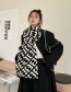 Fashion Black And White Check Wool Knitted Scarf