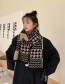 Fashion Big Red Houndstooth Wool Knitted Stitching Scarf
