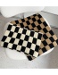 Fashion Khaki Checkerboard Print Wide-brimmed Scarf