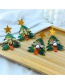 Fashion Color-2 Alloy Resin Christmas Tree Bee Earrings