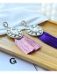 Fashion Purple Alloy Diamond Drop Tassel Earrings