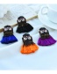 Fashion Purple Alloy Diamond Owl Tassel Stud Earrings