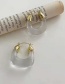 Fashion Gold Geometric U-shaped Transparent Resin Earrings