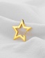 Fashion Five-pointed Star Silver Metal Five-pointed Star Love Triangle Stud Earrings