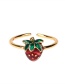 Fashion Metal Copper Dripping Strawberry Open Ring