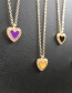 Fashion Pink Copper Drop Oil Diamond Love Necklace