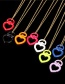 Fashion Blue Suit Copper Spray Paint Love Thick Chain Necklace Cuban Chain Bracelet Set