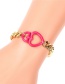 Fashion Red Bracelet Copper Painted Love Thick Chain Bracelet