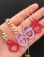 Fashion Red Suit Copper Spray Paint Love Thick Chain Necklace Cuban Chain Bracelet Set