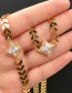 Fashion Suit Micro Diamond Airplane Chain Necklace Bracelet Set