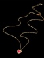 Fashion Pink Suit Copper Diamond Drop Oil Love Necklace Bracelet Ring Set
