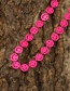 Fashion Rose Red Suit Spray Paint Smiley Face Chain Necklace Bracelet Set