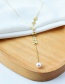 Fashion Gold Titanium Steel Pearl Smiley Face Pendant Necklace