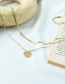 Fashion Gold Titanium Steel Double Layer Love Letter Necklace