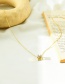 Fashion Orange Titanium Steel Drop Oil Letter Pendant Necklace