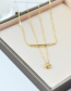 Fashion Gold Titanium Steel Double Heart Pendant Necklace