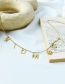 Fashion Gold Titanium Steel Letter Pendant Necklace