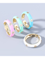 Fashion Pink Copper And Rhinestone Geometric Drip Ring