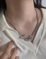 Fashion White Titanium Steel Ot Buckle Necklace