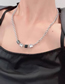 Fashion White Titanium Steel Thick Chain Color Block Necklace
