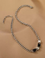 Fashion White Titanium Steel Thick Chain Color Block Necklace