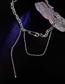 Fashion White Titanium Steel Pin Double Necklace