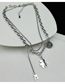 Fashion White Titanium Steel Bear Double Necklace