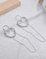 Fashion White Alloy Hollow Heart Tassel Earrings