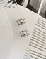 Fashion White Alloy Square Zirconium Geometric Stud Earrings