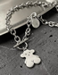 Fashion White Bear Medallion Letter Necklace