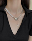 Fashion White Titanium Steel Love Pearl Necklace