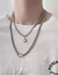 Fashion White Titanium Steel Love Heart Double Necklace