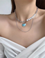 Fashion White Love String Stitching Double-layer Necklace