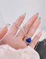 Fashion Blue Titanium Steel Sapphire Heart Necklace