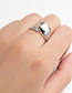 Fashion Silver-7 Stainless Steel Irregular Drop Opening Ring