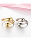 Fashion Golden-5 Stainless Steel Irregular Drop Opening Ring