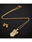 Fashion Gold Stainless Shar Pei Dog Earring Necklace Set