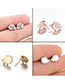 Fashion Rose Gold-2 Stainless Steel Hedgehog Ear Studs