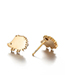 Fashion Rose Gold Stainless Steel Hedgehog Ear Studs