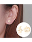 Fashion Rose Stainless Steel Asymmetric Pumpkin Ghost Stud Earrings