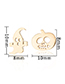 Fashion Gold Stainless Steel Asymmetric Pumpkin Ghost Stud Earrings
