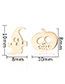 Fashion Steel Color Halloween Spooky Pumpkin Ghost Head Stud Earrings